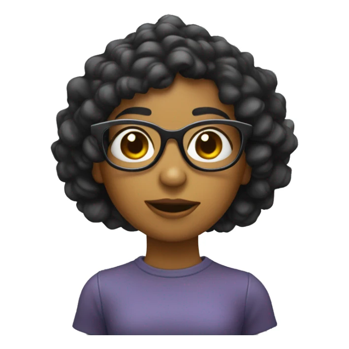 Chica pelo negro con lentes sticker