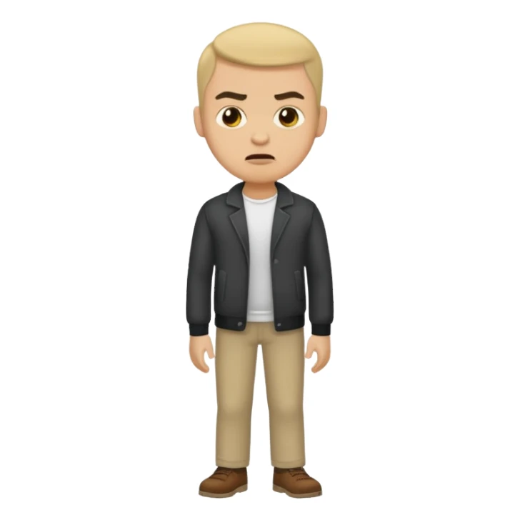 ligth man with a disgusted face full body sticker