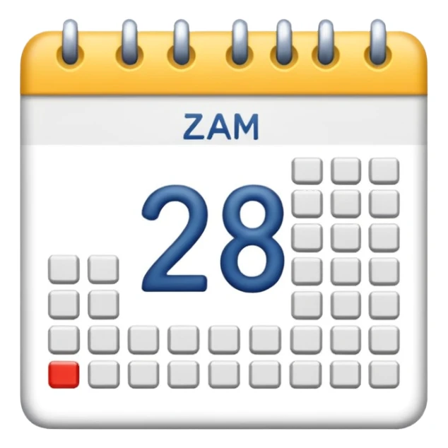calendar with number 28 sticker