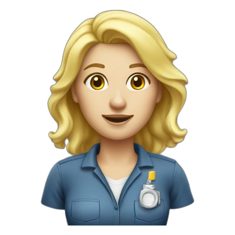 a blond woman sanitary engineer sticker