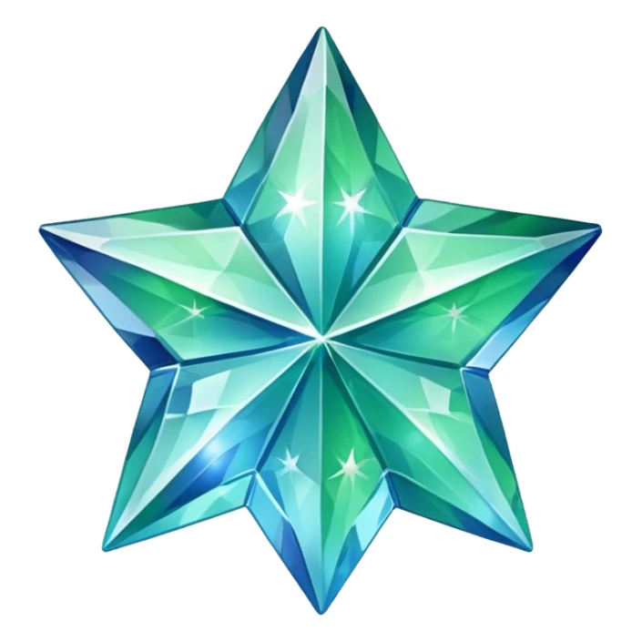 crystal star with green-blue hues sticker