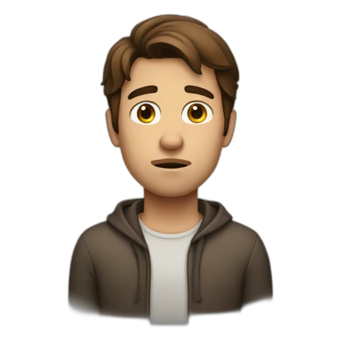 Brown haired man sad sticker