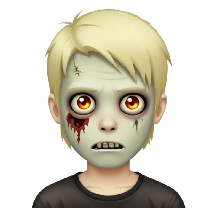 Boy zombie with blonde emo hair sticker