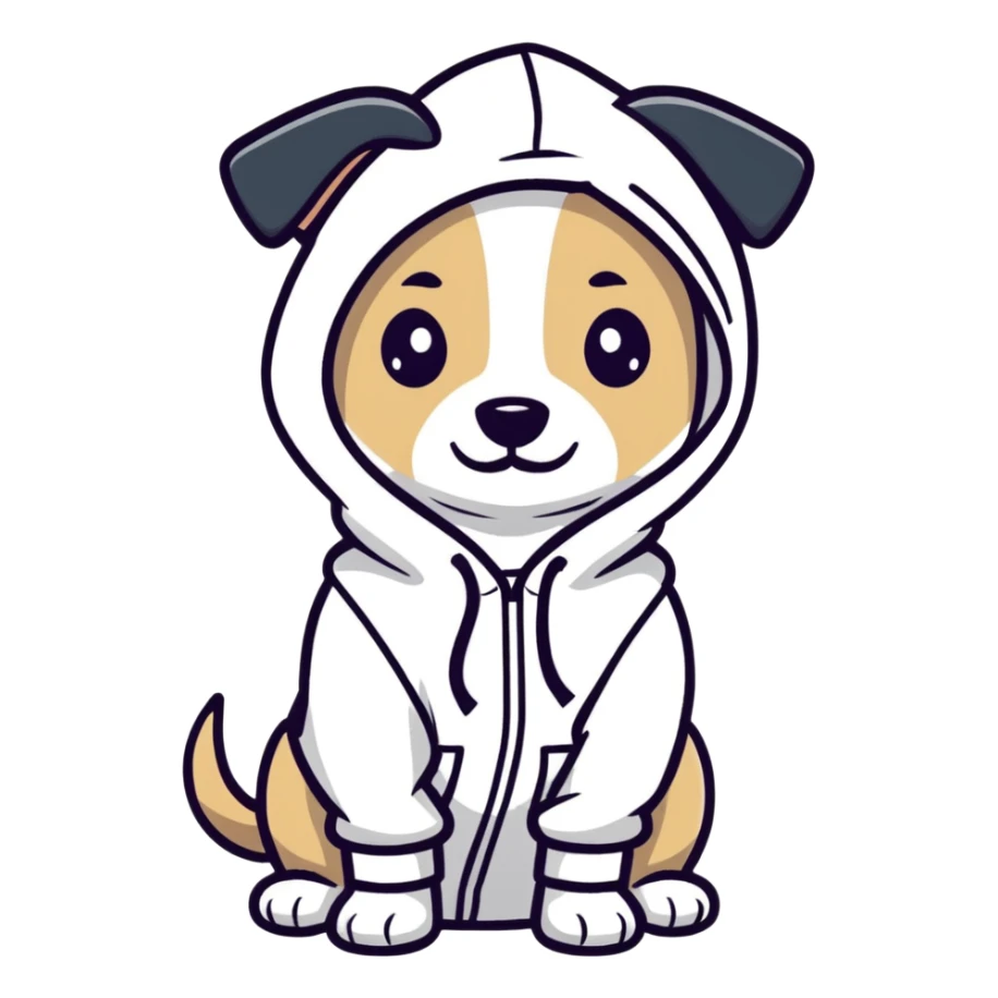 Dog wearing hoodie  sticker