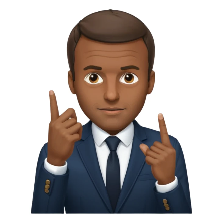Emmanuel Macron qui fait un 🖕🏿 sticker