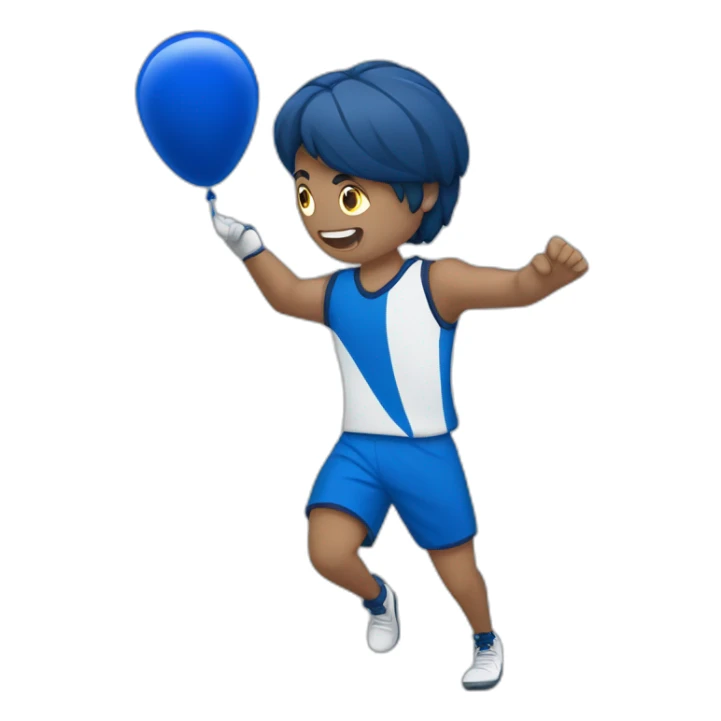Handball player with dark blue balloon sticker