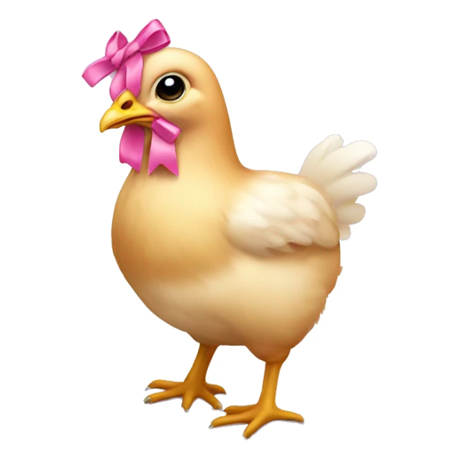 hen chick with pink bow on her head sticker