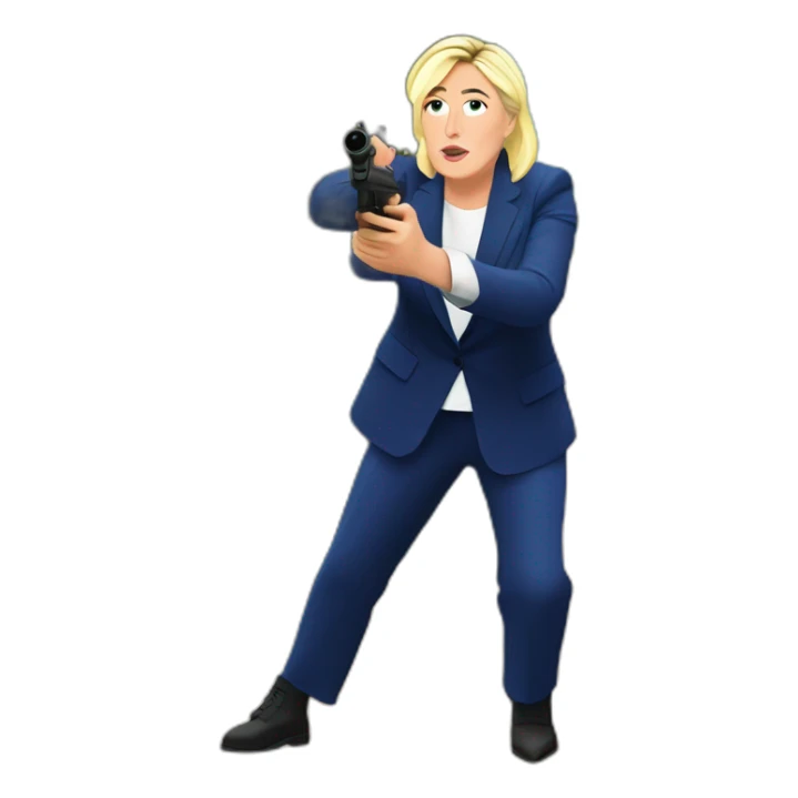Marine Le pen shooting trees sticker