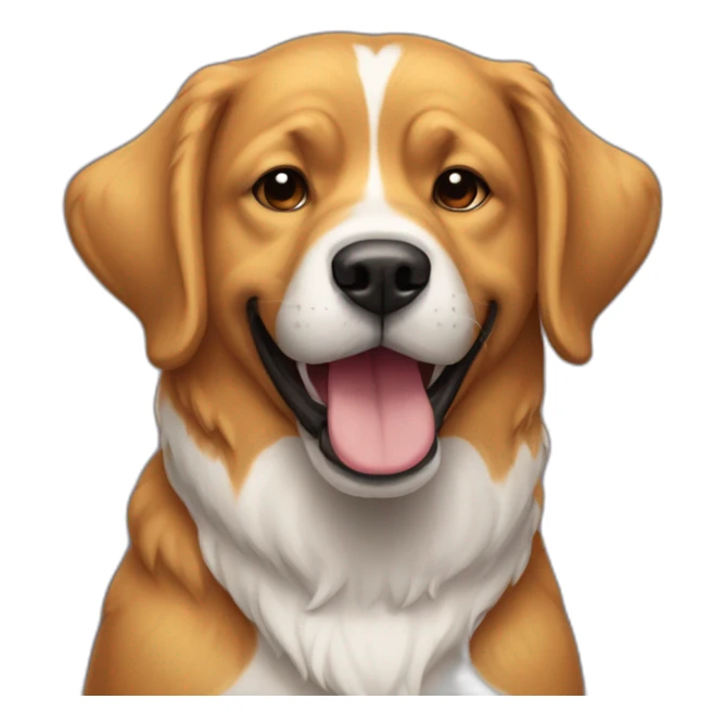 Chien heureux avec la queu en feu sticker