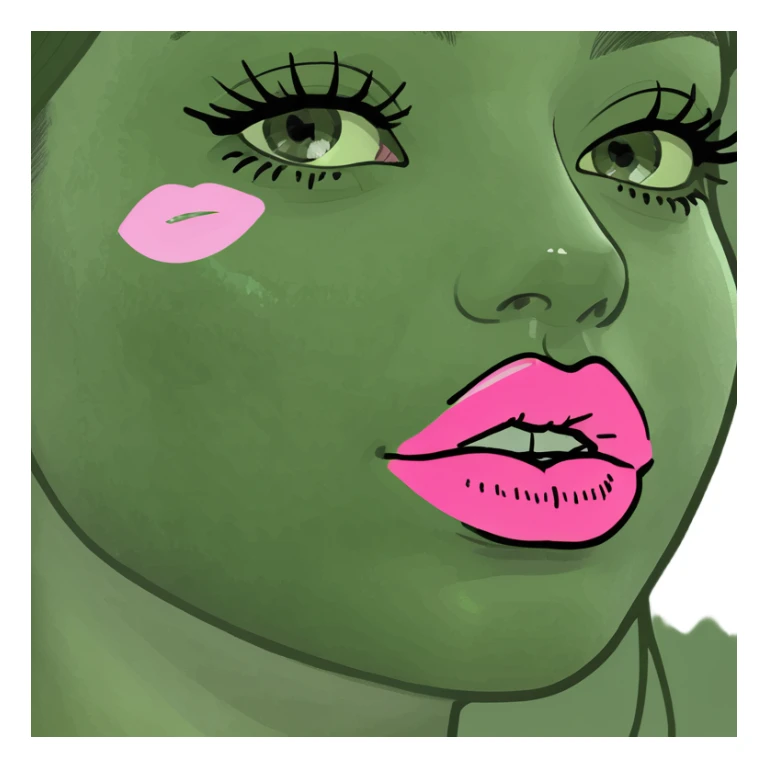 sparkly pink lipgloss kiss mark sticker