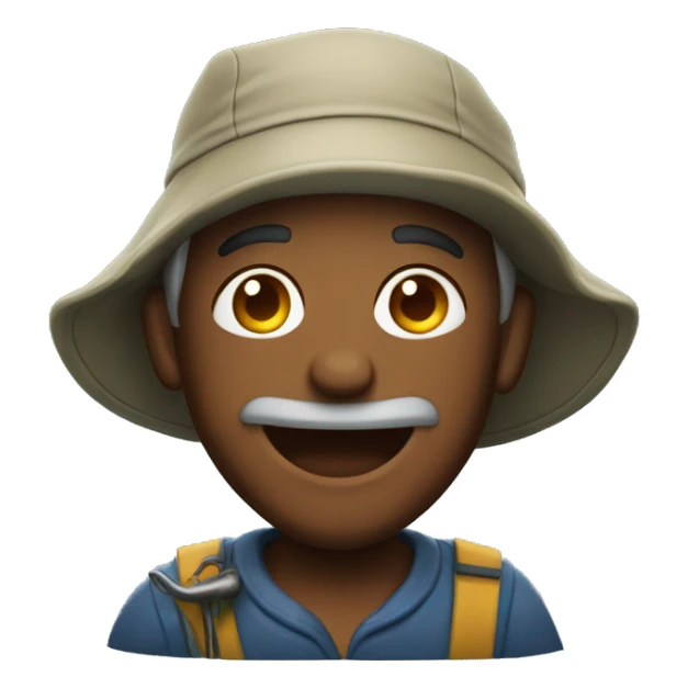 happy fisherman sticker