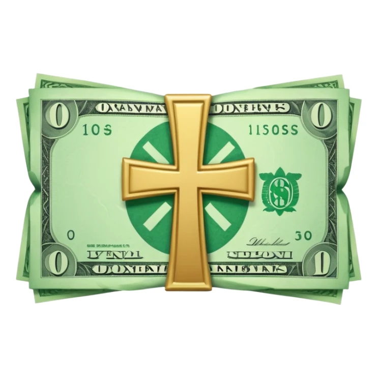 a money billet with a cross through sticker