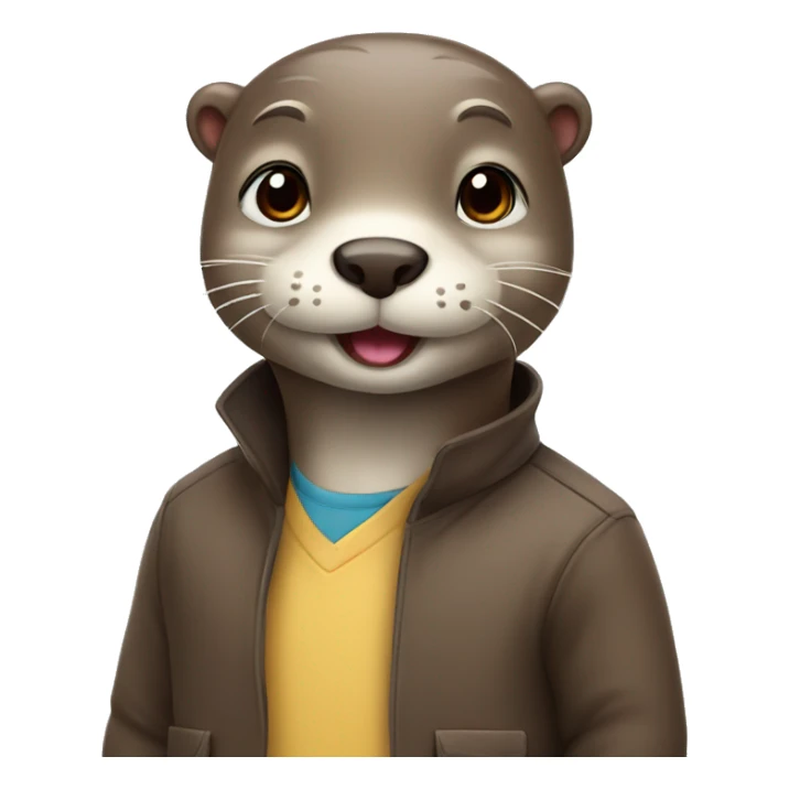 Cute otter at school sticker