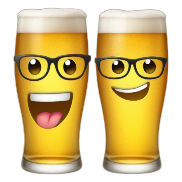 Three smiling glasses of beer emojis sticker
