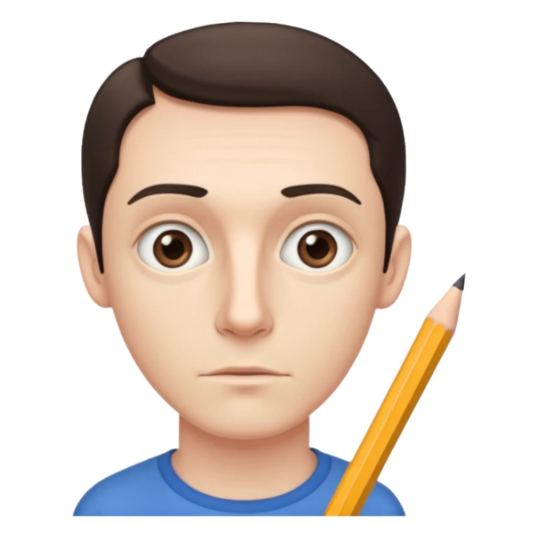 pencil next to a thin man sticker