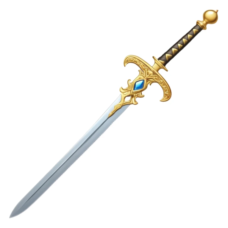 Short Golden ceremonial sword — engraved handle, decorative sticker