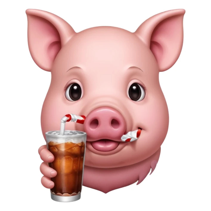 Piggy drink a soda sticker