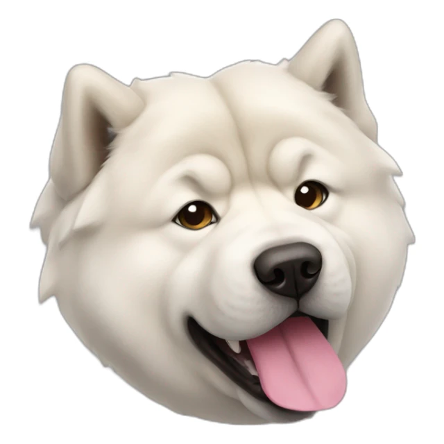 White Chow chow black tongue sticker