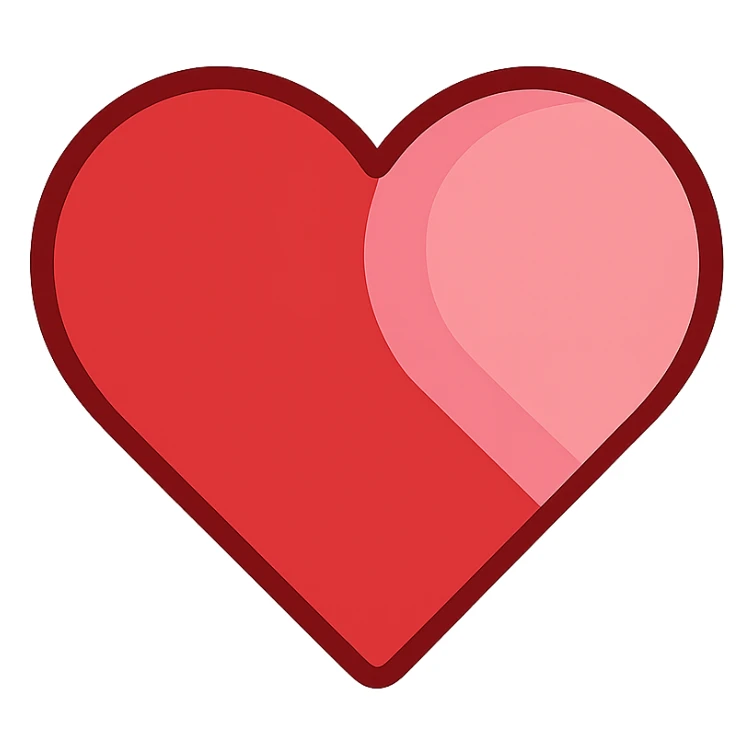 heart with a pink translucent overlay, clean digital illustration, no background sticker