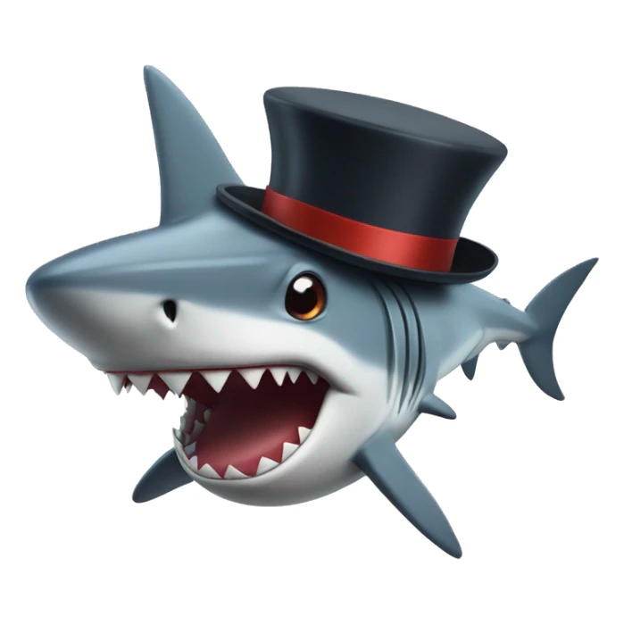 Shark with a top hat sticker