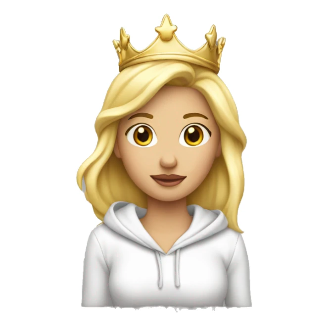 blond princess white with crown hoodie liquid sticker