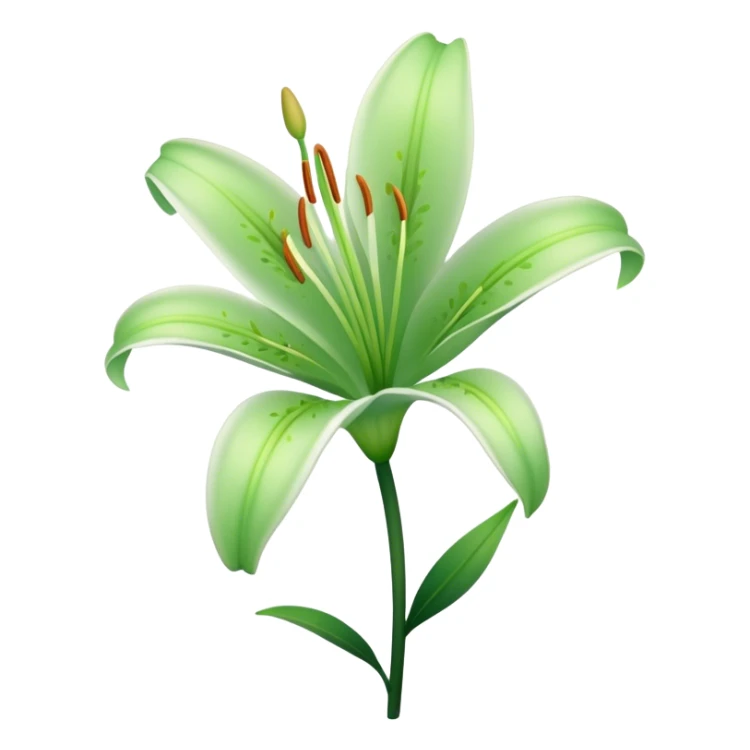 single Soft Green Lily
, straight stem sticker