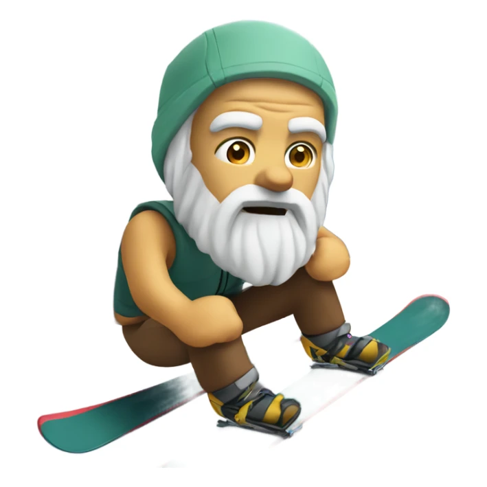 Socrates on mountain skis sticker
