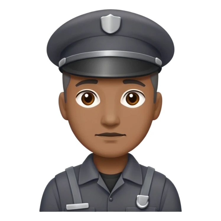 janitor wearing dark-grey custodian uniform sticker