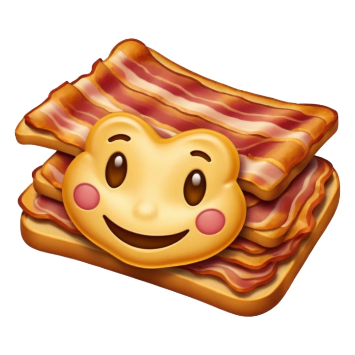 Cartoon streaky bacon with fa smile sticker