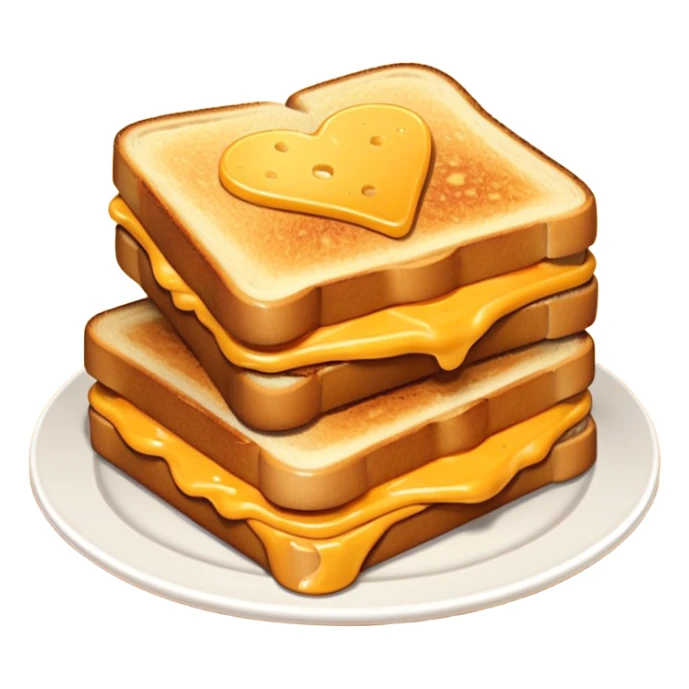 tosti ijzer met boterham met kaas sticker