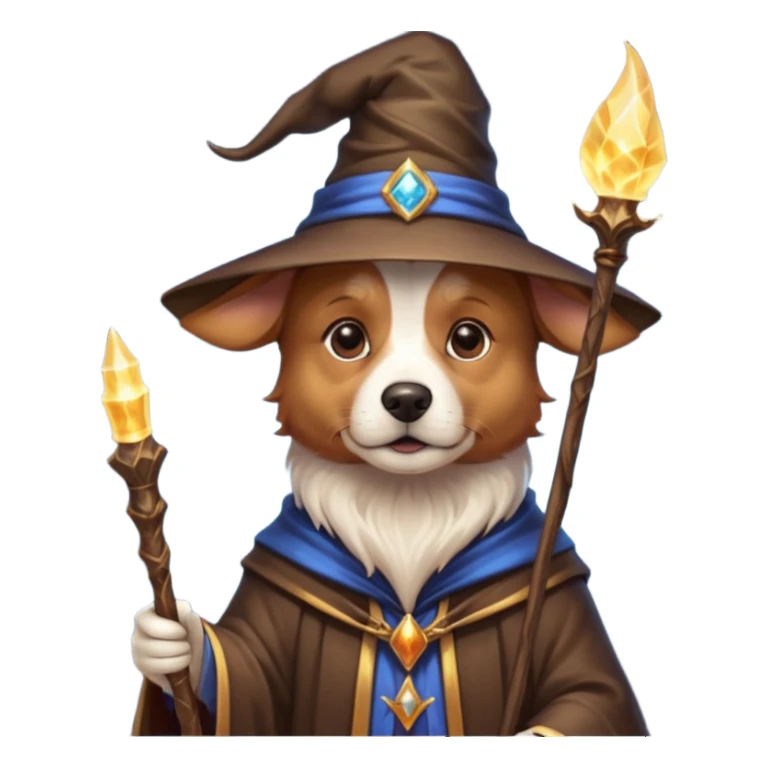 Dog wizard sticker