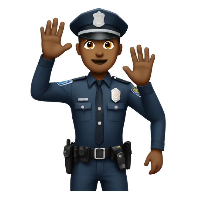 Police man show his hand sticker