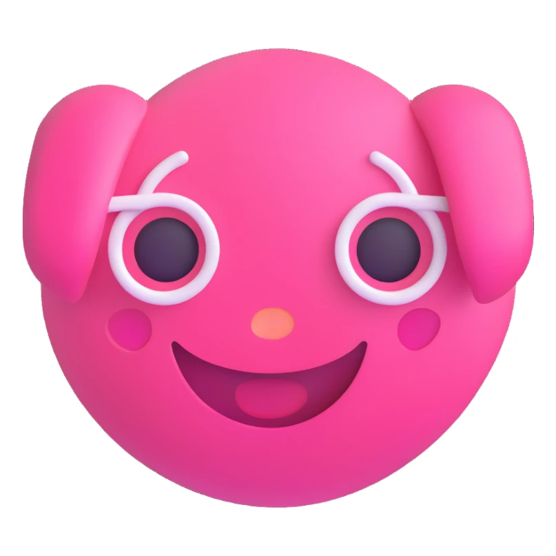 pink emoji with a white outline sticker