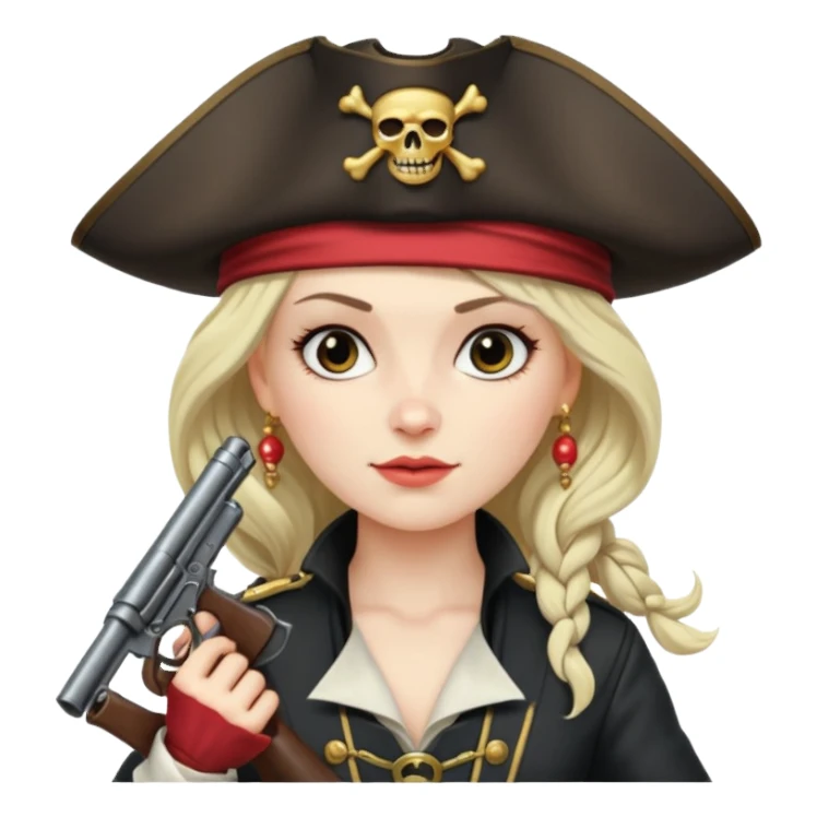Lady Pirate With Gun. sticker