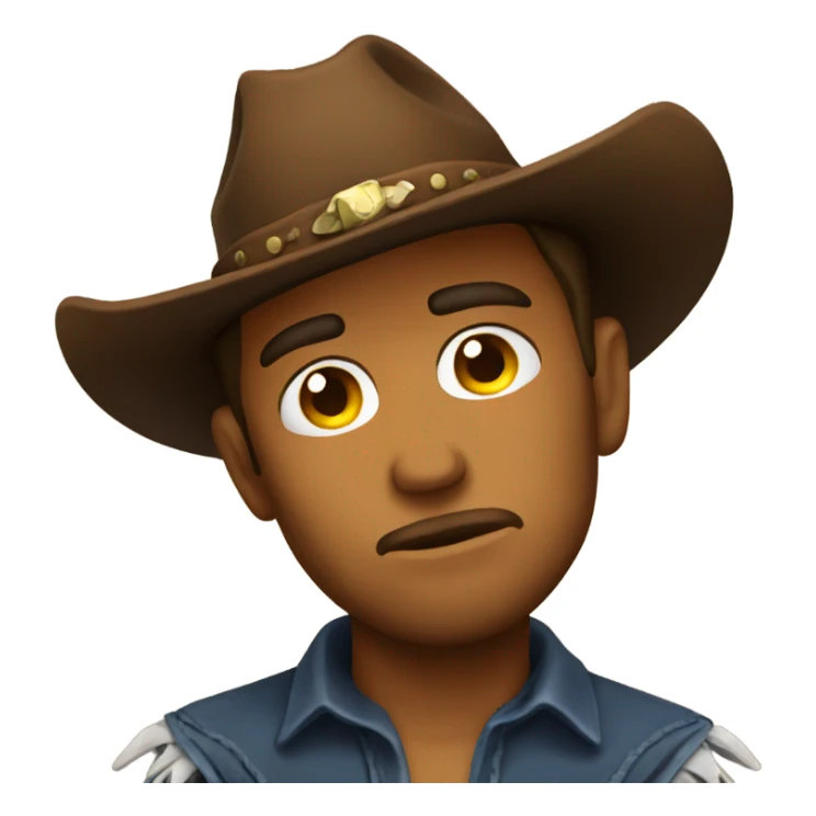 Sad cowboy emoji sticker