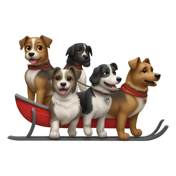 Team of dogs pulling a sled sticker