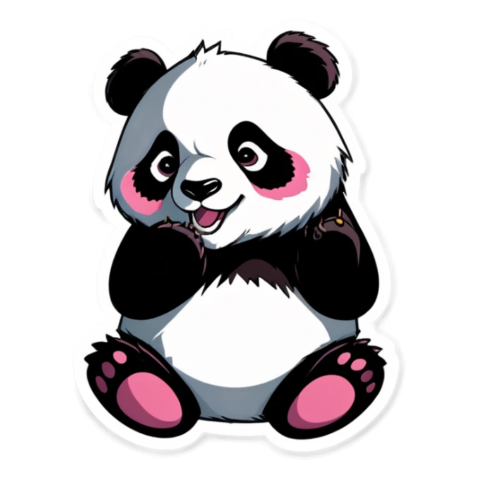 A very, very, very cute panda sticker