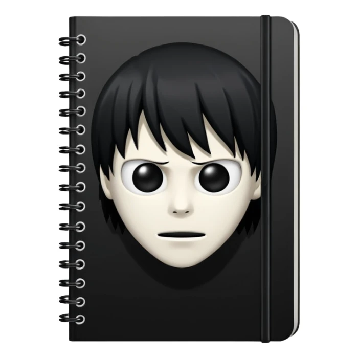 A plain black notebook with deathnote written on it like in the anime  sticker