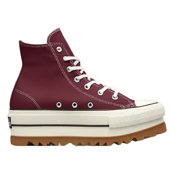 Burgundy converse platform run star hike  sticker