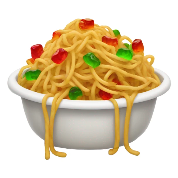 Spaghetti with gummy bears in it sticker
