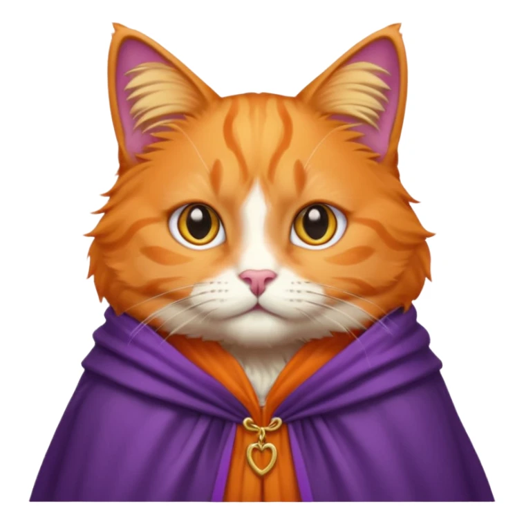 orange cat in purple cloak sticker