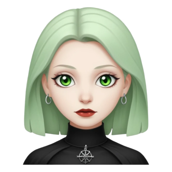 Goth white gf with green eyes sticker