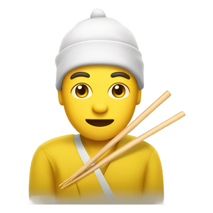 Yellow man with chopsticks sticker