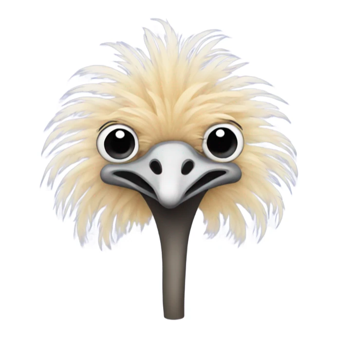 One single curly ostrich feather sticker