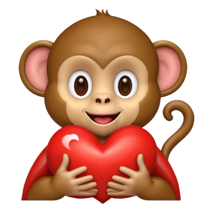 קוף שולח נשיקה על לב אדום באמצע שלו sticker