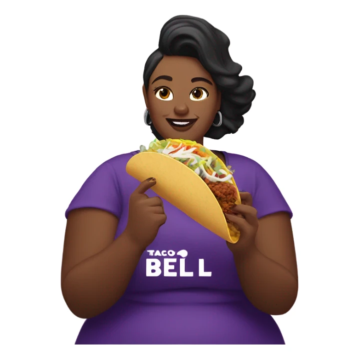 fat woman eating taco bell sticker