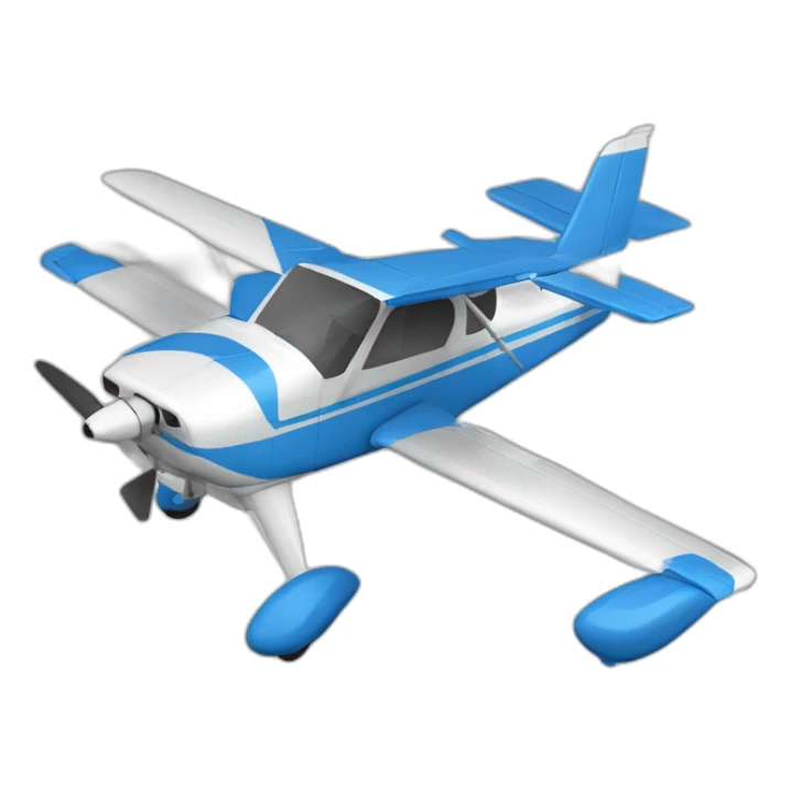 avion cessna 172 celeste, blanco y azul sticker