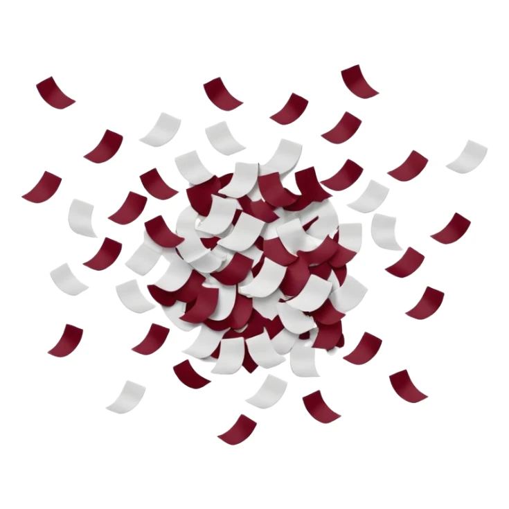 Burgundy and white confetti sticker