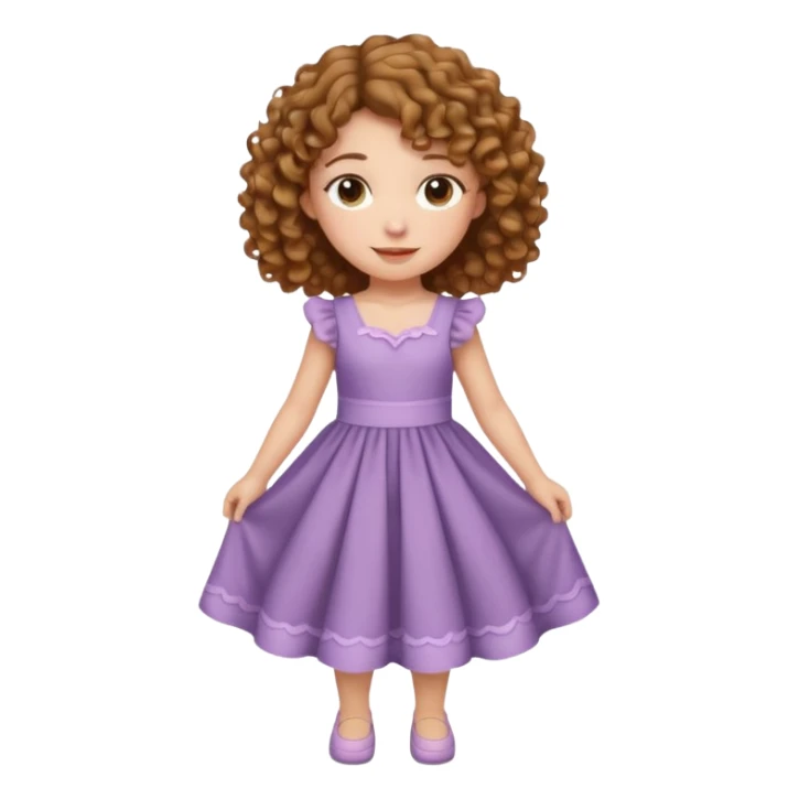 Curly light brown haired girl curtsy sticker