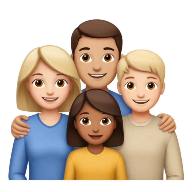 family posing for photo sticker